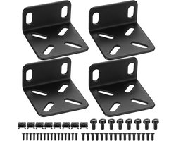 Rack Mount Kit, Adjustable 19" Rack Holder, Black, Carbon Steel, for Netgear, Cisco, D-Link, TRENDnet, HP, 17.3-19" - ShopVlot