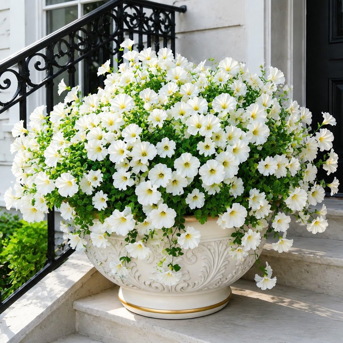 Artificial Silk Flowers for Outdoor Decoration,12 Bundles Fake Flowers Colorful Morning Glory with Eucalyptus Fake - ShopVlot