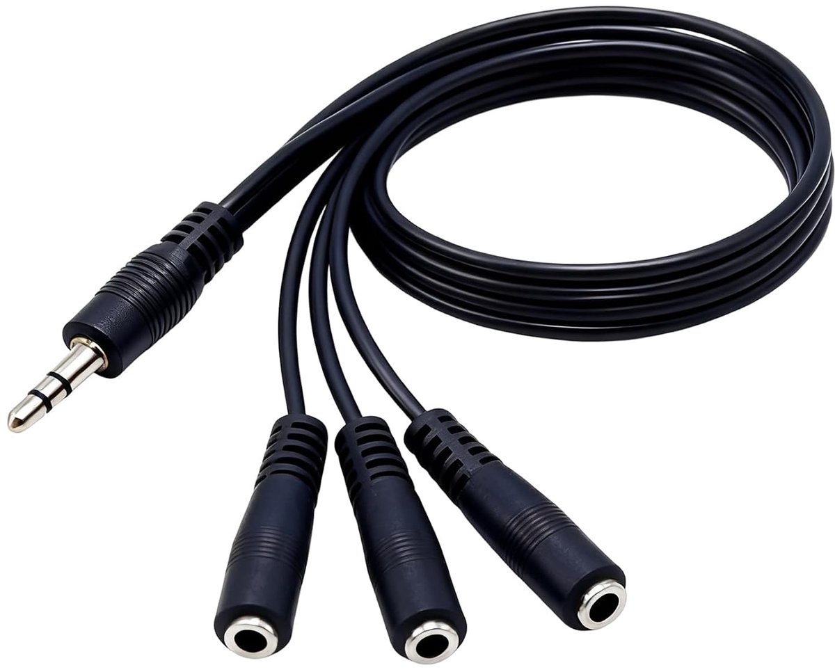 Audio Splitter Jack 3.5mm Male to Stereo Splitter 3.5mm Jack Plug, Stereo AUX Cable, Adapter for Headphones, Devices - ShopVlot
