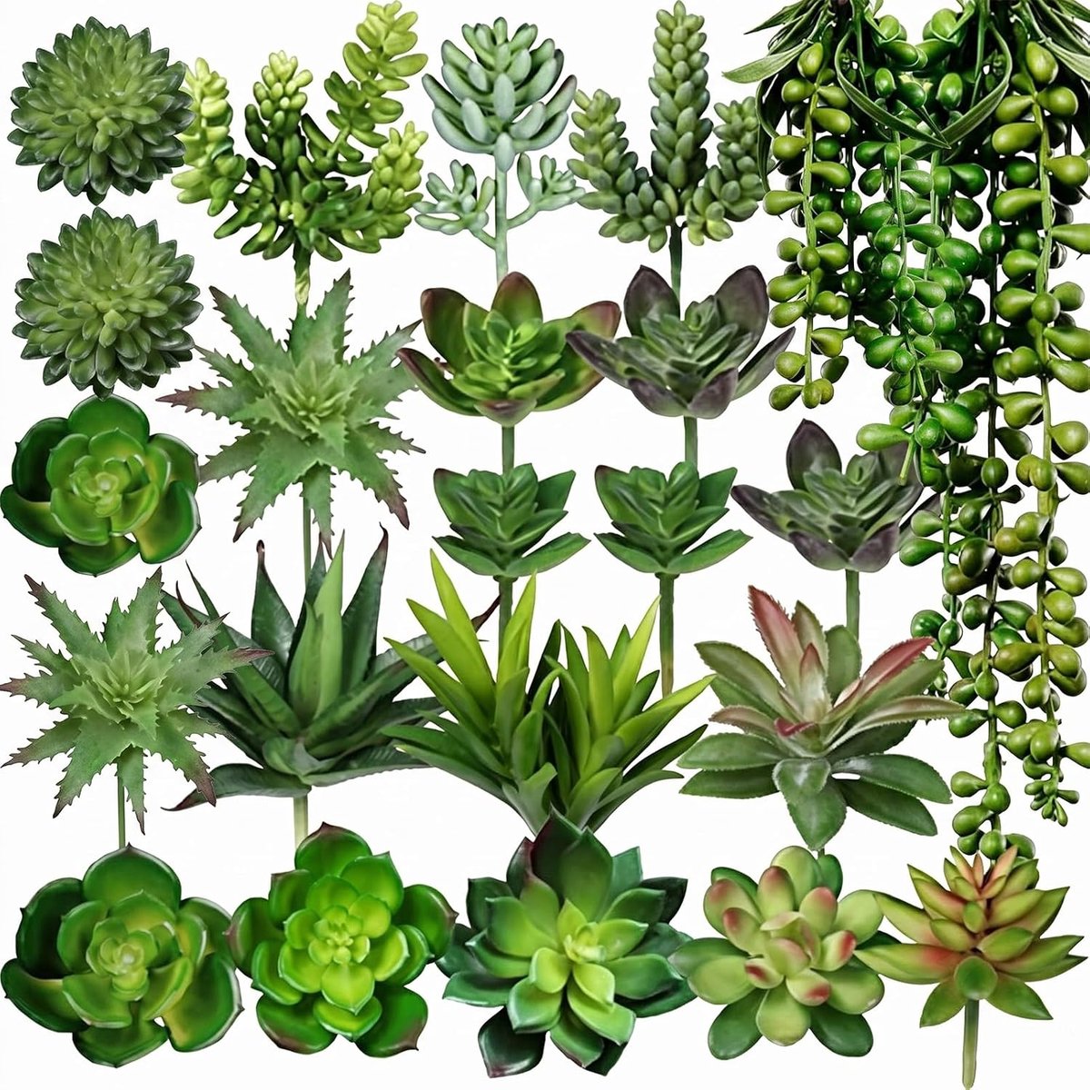 Kunstmatige vetplanten set - mini kunstplanten - diverse soorten - creatieve woondecoratie - ShopVlot