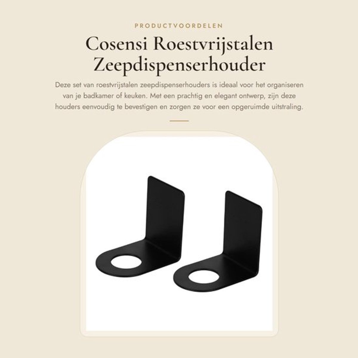 Zeepdispenserhouder Roestvrij Staal - Wandhouder - Zelfklevend - Voor Shampooflessen - 2 Stuks - Duurzaam en Slijtvast - Shampoohouder
