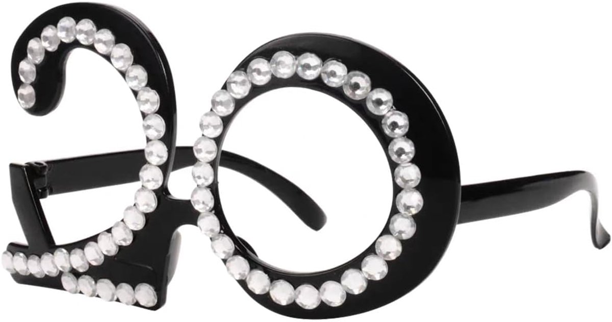 20ste verjaardag glazen - creatieve feestaccessoires - lichtgewicht en uniek - voor onvergetelijke foto's - ShopVlot
