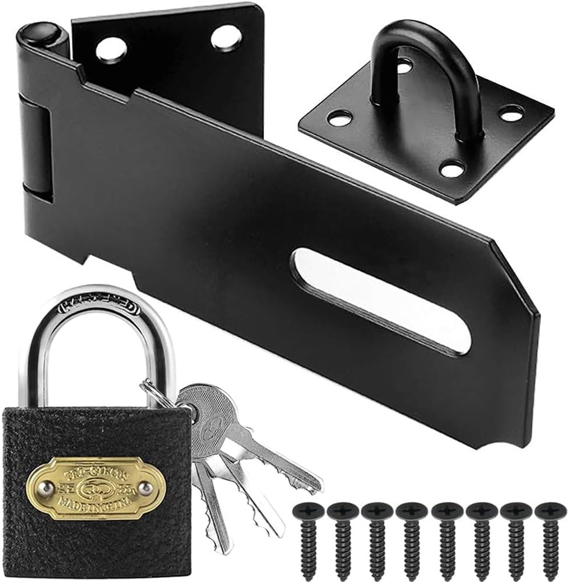 Stalen Deursloten Hasp Haak - 3 Inch Beveiligingsslot - Extra Dikke Sluiting - Betrouwbare Bescherming voor Garage - ShopVlot