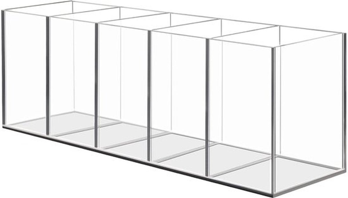 Pennenbak - Acryl - 5 Compartimenten - Bureau Organizer - Transparant - Desktop Kantoorbenodigdheden - Minimalistisch Design