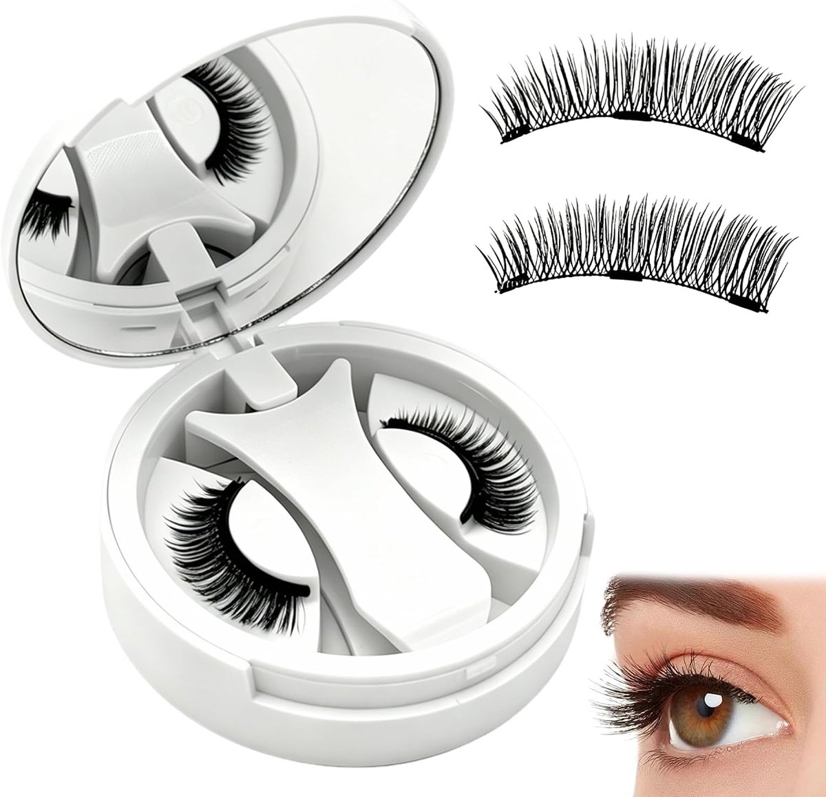Magnetische wimpers 1 paar - kattenoog kunstwimpers - natuurlijk effect - zonder lijm of eyeliner - ShopVlot