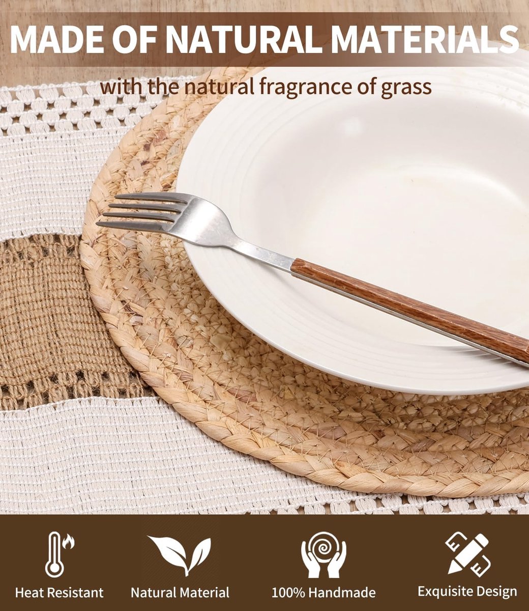 Placemat set 12 stuks - handgemaakt - bohemian stijl - ideaal voor tafels tot 6 personen - ShopVlot