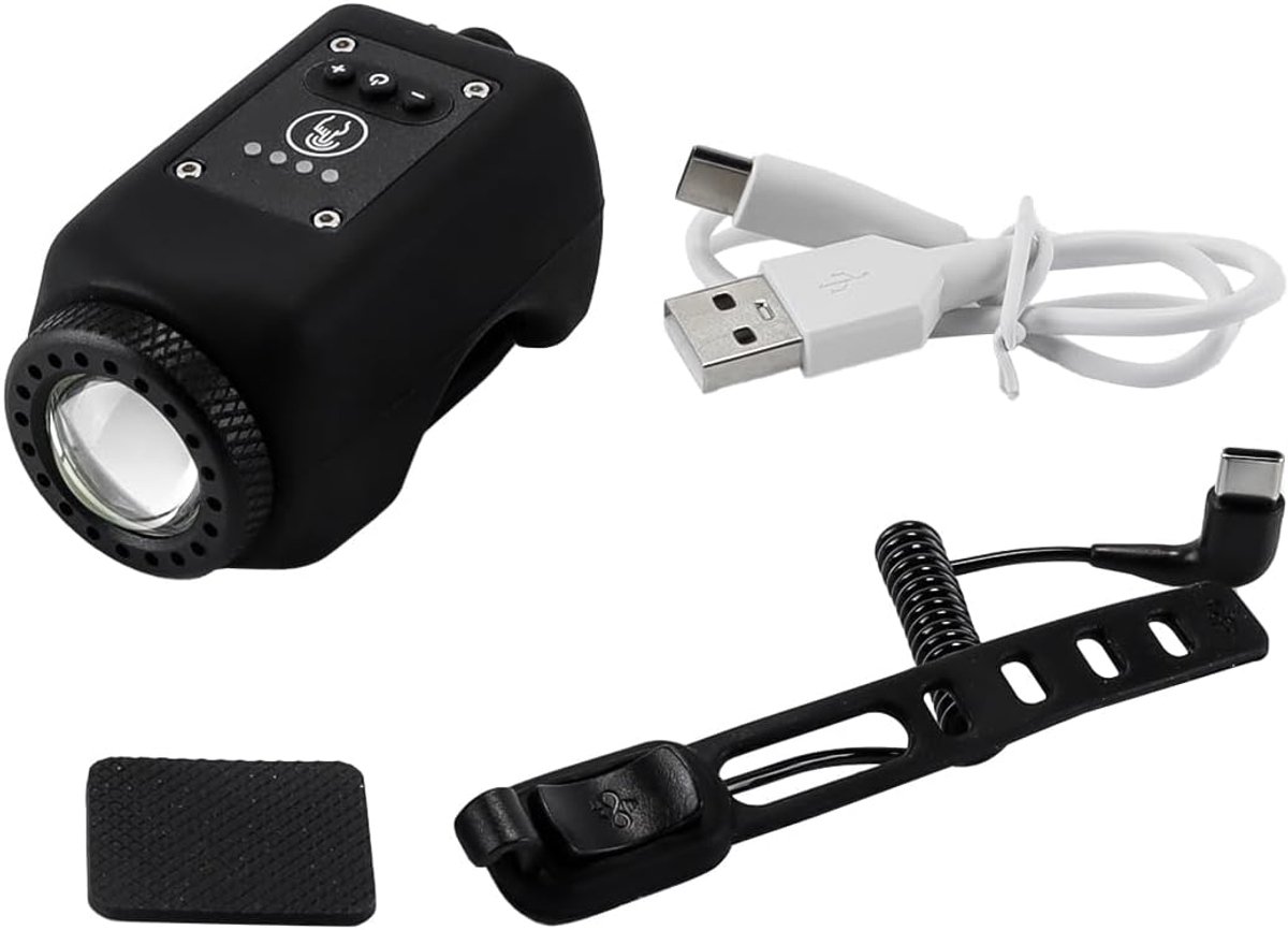 Fietsverlichting met elektronische toeter - USB oplaadbaar - IPX5 waterdicht - veilig mountainbiken - ShopVlot