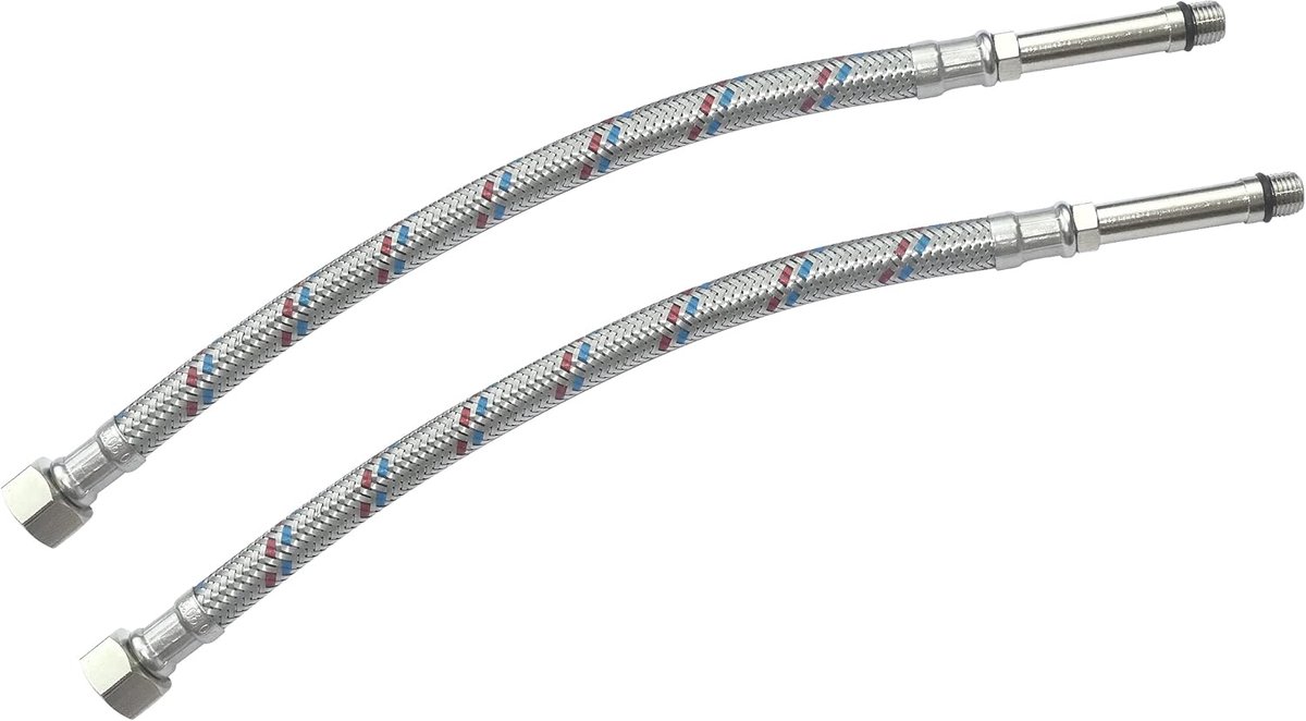 Kranen Slang Set 300 mm - 3/8" Vrouwelijk - M10 Mannelijk - Ideaal voor Mengkraan - ShopVlot