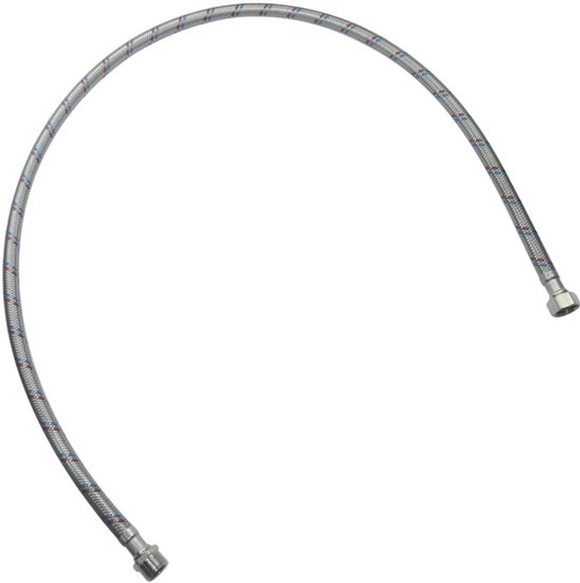 Aansluitslang 1000 mm - Flexibele Slang - 3/8" Aansluiting - Sanitaire Mengkraan - Rubber/Roestvrij Staal - Max. Temperatuur 90 °C