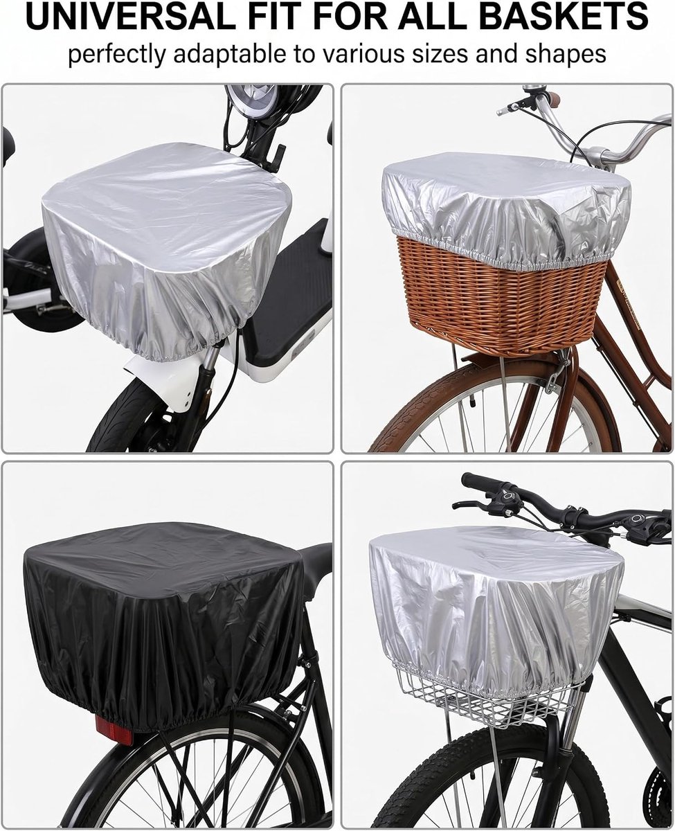 Regenbescherming fietsmand 73 x 65 cm - waterdichte afdekking - elastisch en betrouwbaar - beschermt bagage tegen vocht - ShopVlot