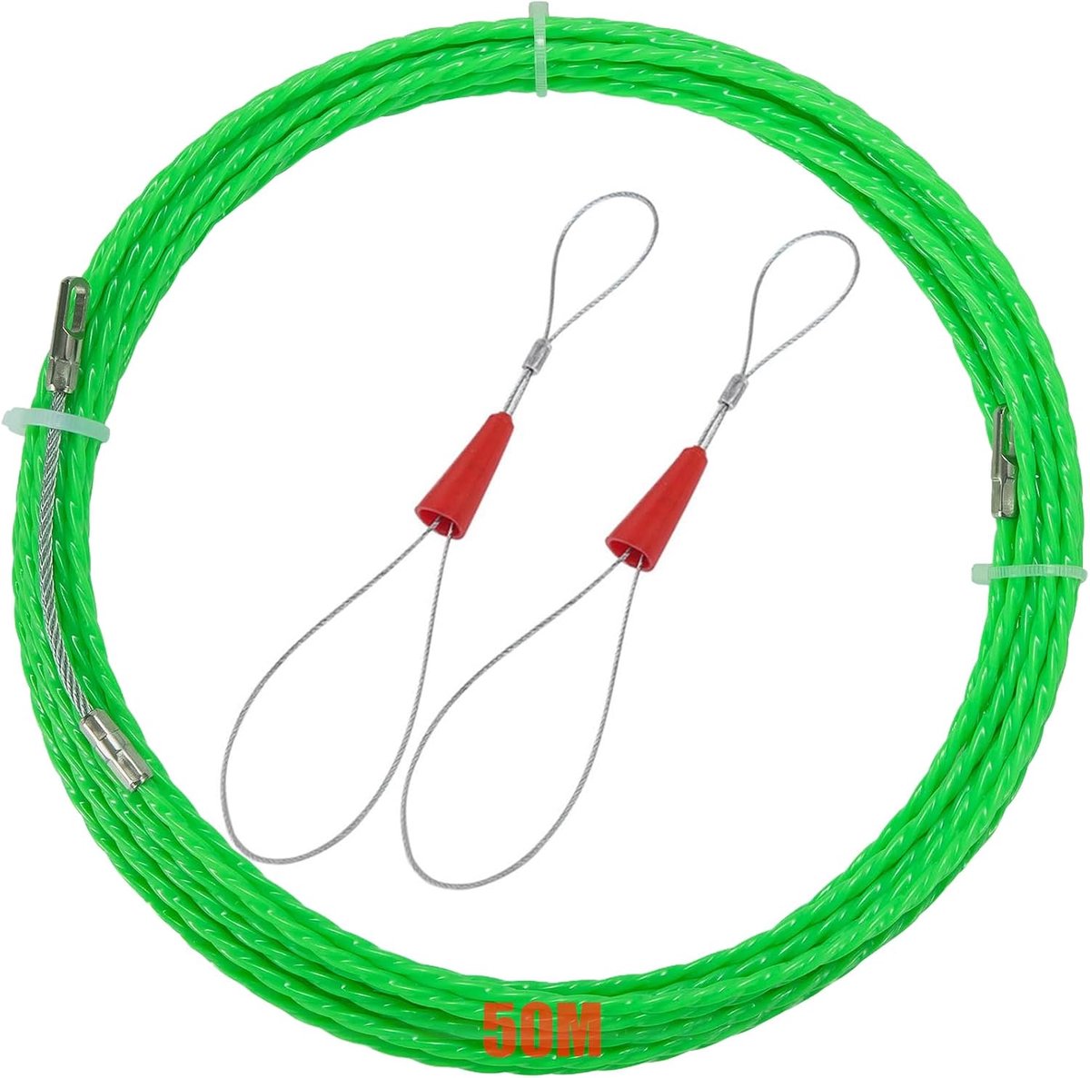 Elektriciennaald 50 m - 4,5 mm diameter - met 2 geleidingskoppen - veilig kabel installeren - ShopVlot