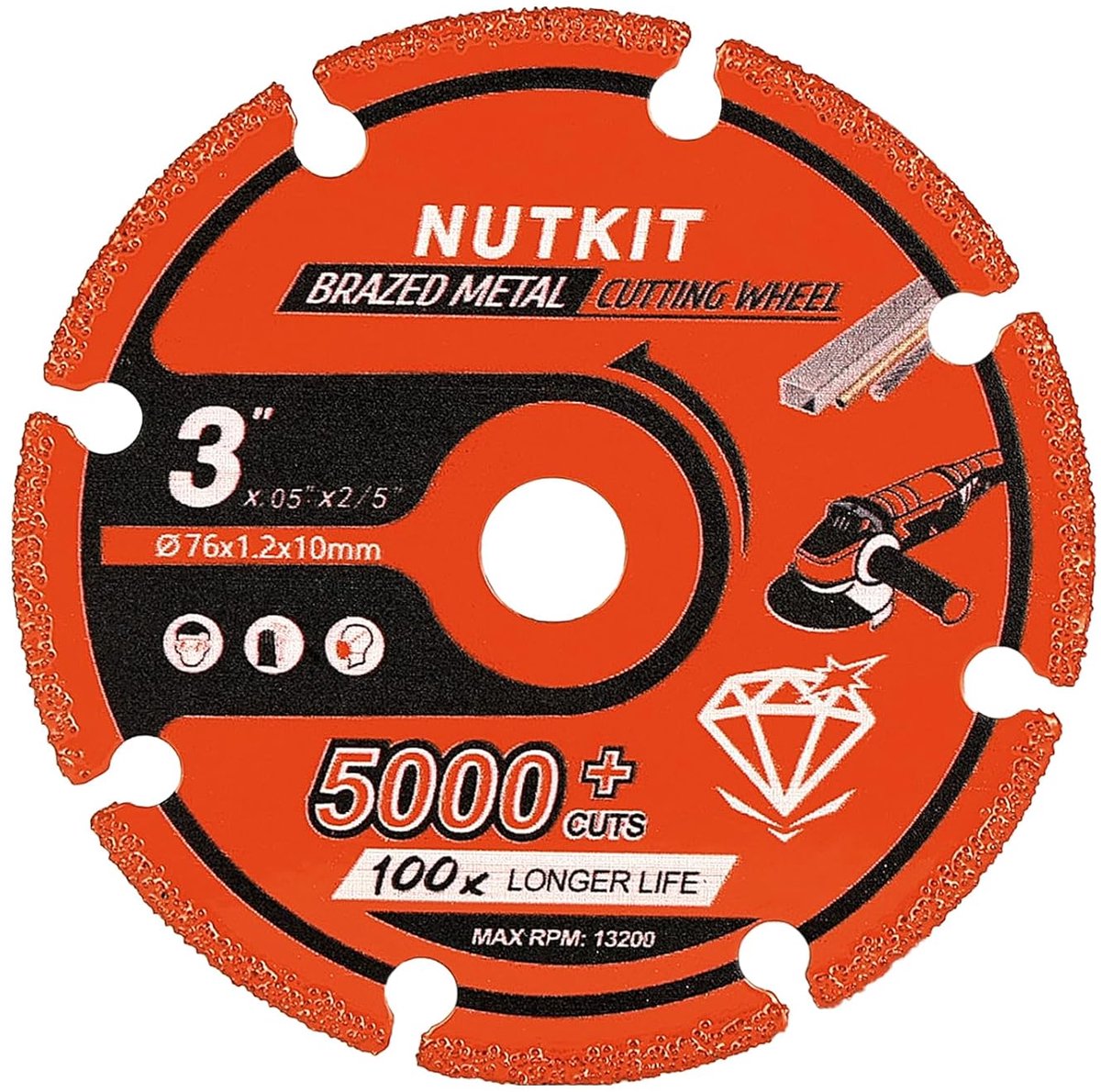 Diamantzaagblad 76 mm - Extra fijn - Voor porselein, metselwerk, hout, kunststof en metaal - Duurzaam en hittebestendig - ShopVlot