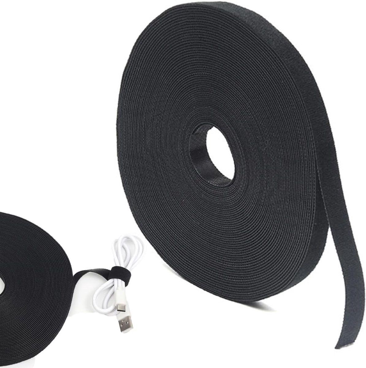Kabelbinders 15m - 10mm herbruikbaar - zwart nylon - perfect voor kabelmanagement - ShopVlot