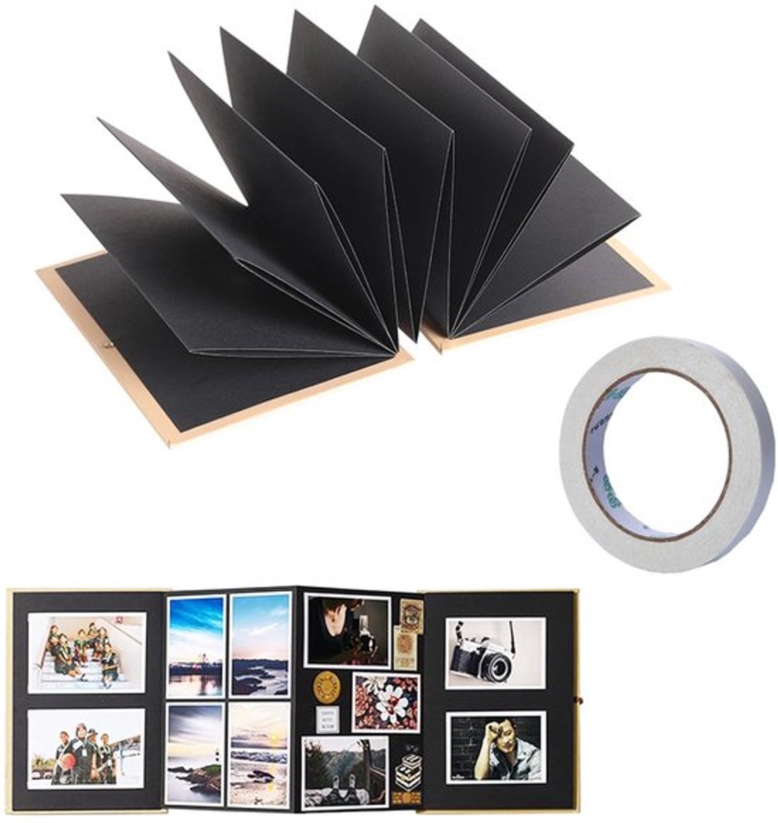 Scrapbook Album Hoge Kwaliteit - Aanpasbaar Fotoalbum - 18 Pagina's - Opvouwbaar Herinneringenboek - Zuurvrij Papier - Multifunctioneel Ontwerp