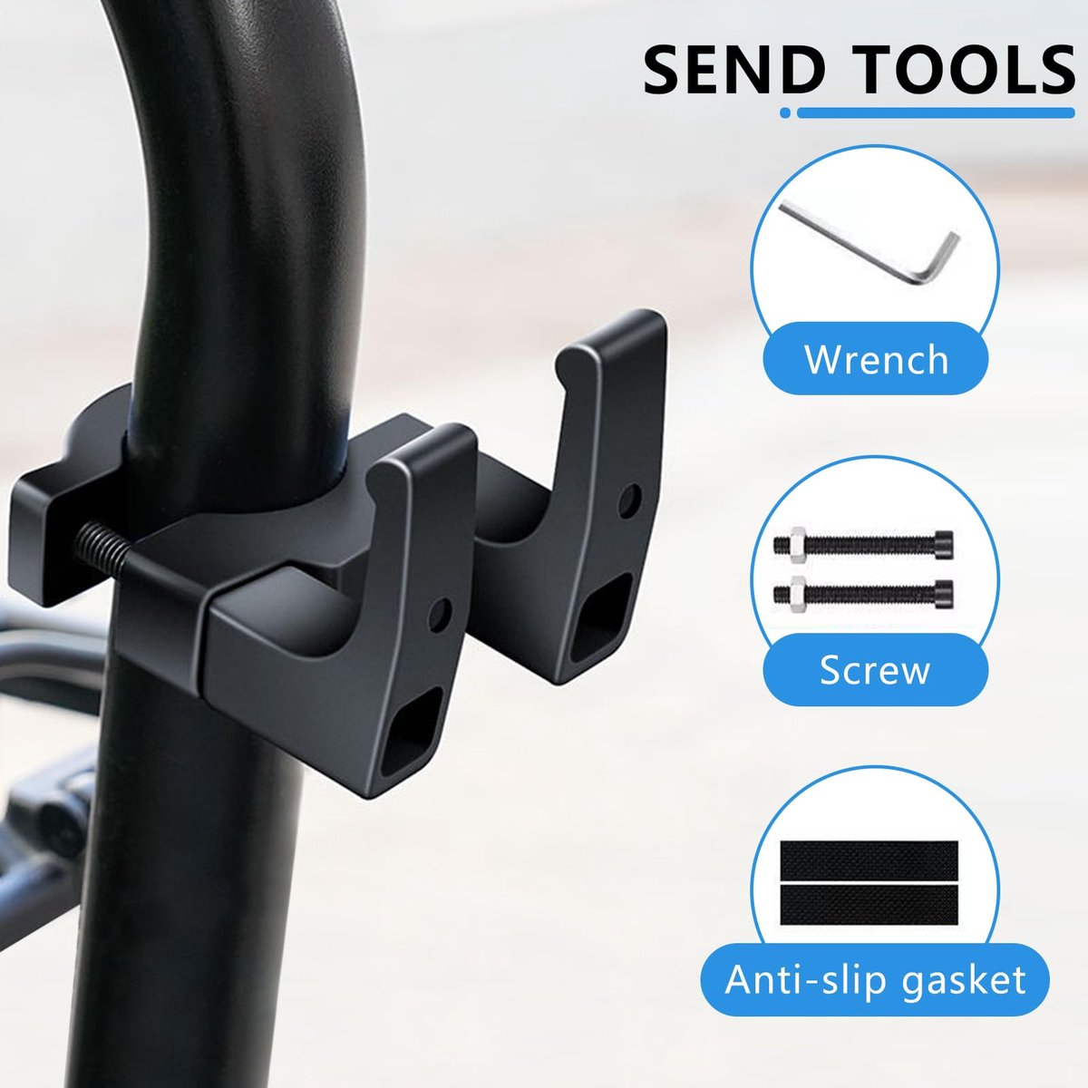 Voorhaak voor elektrische step - dubbele haak - opbergtas - handige accessoires voor scooters - ShopVlot