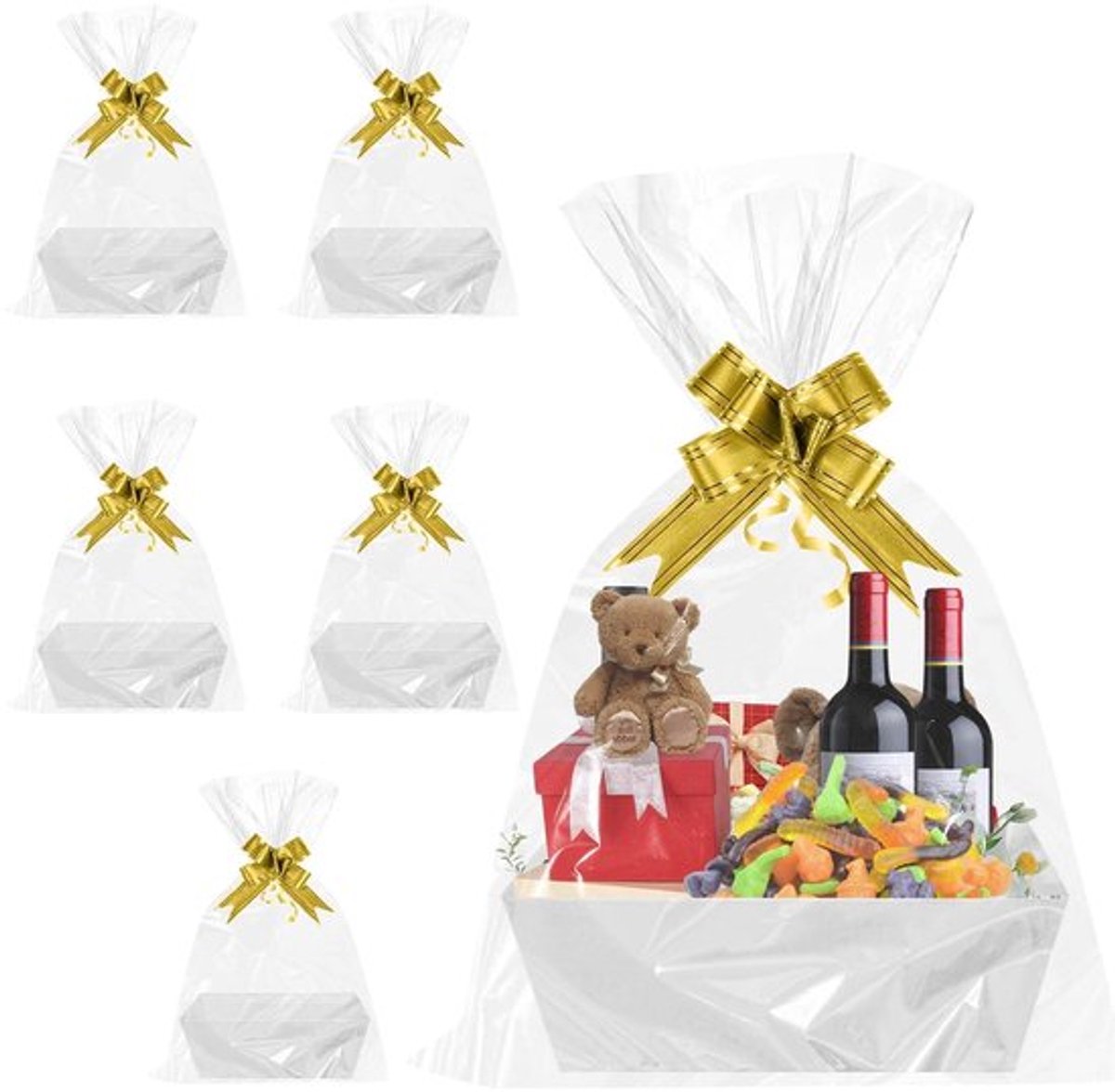 Geschenkmand 6 stuks - Lege Kartonnen Mand - Duurzaam Kraftpapier - Handgrepen - Gepersonaliseerde Geschenkpakketten - Perfect voor Feestdagen - Cadeaumanden