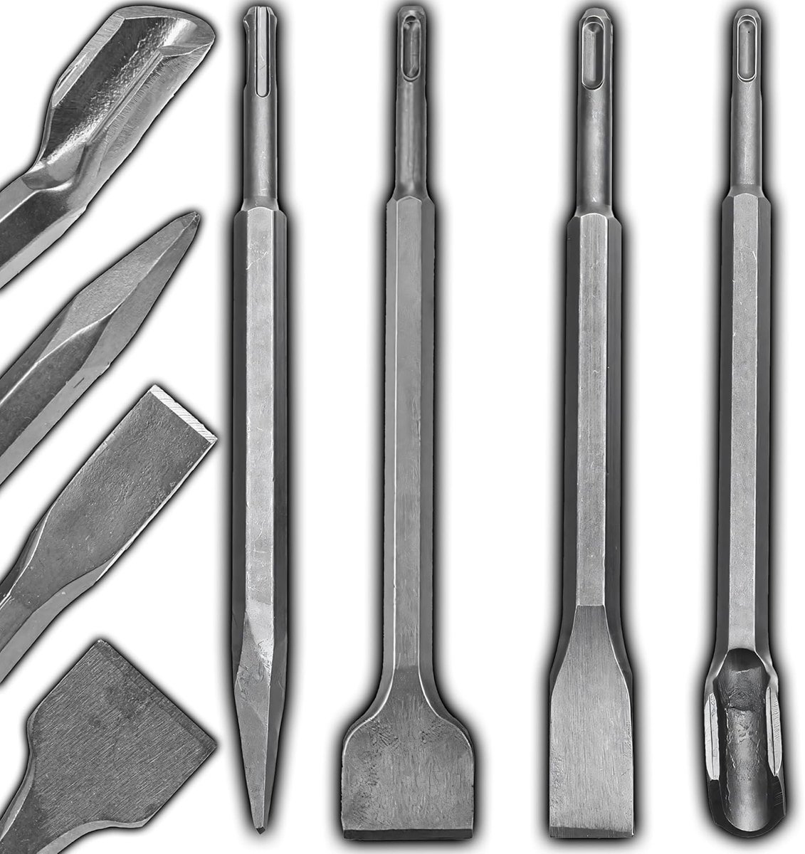 Chisel set 4-delig - vlakke beitel - versterkte legering - universeel compatibel met hamers - ShopVlot