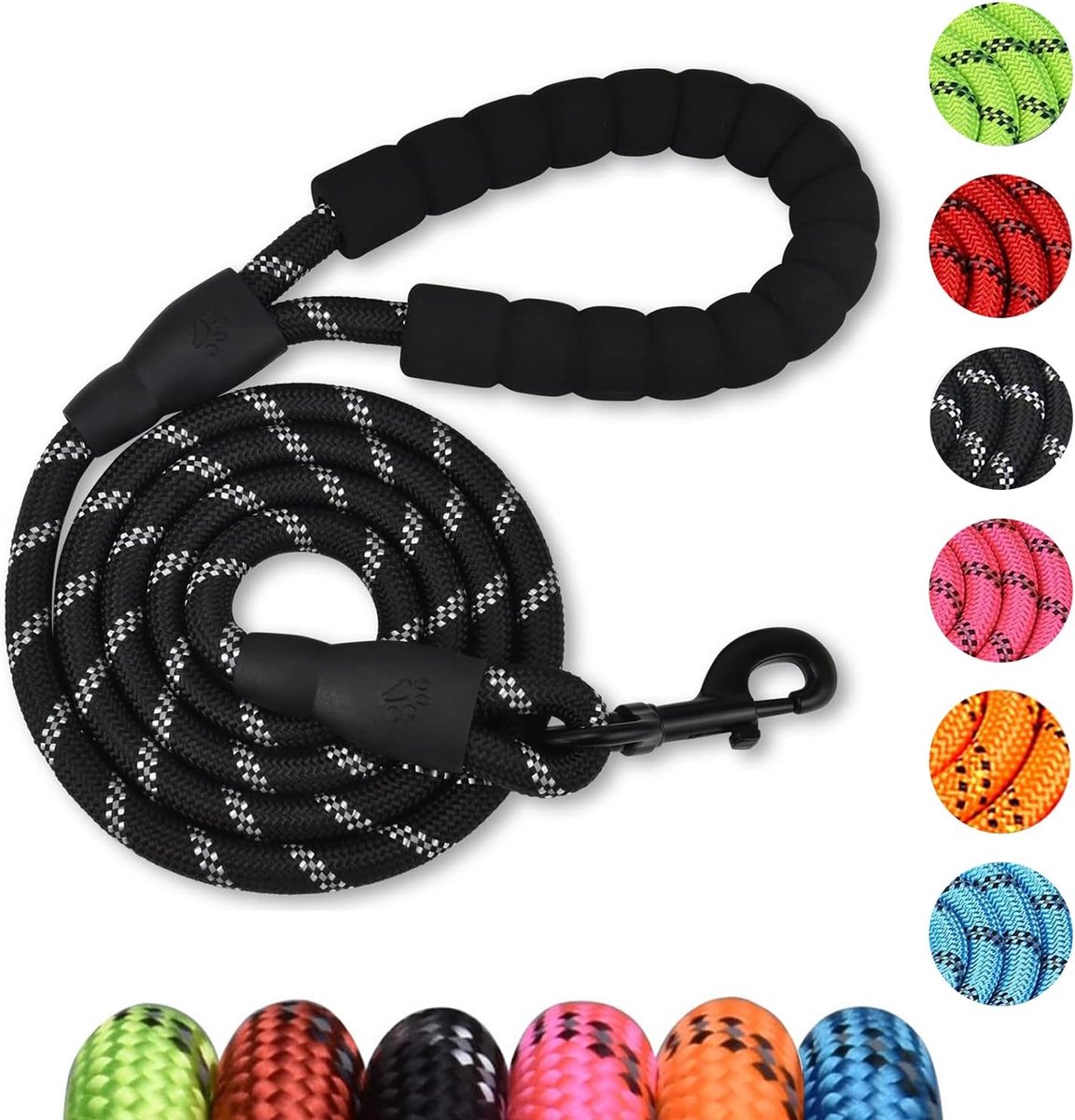 Hondenriem 2 m sterk - nylon reflecterend - comfortabele handgreep - ideaal voor actieve honden - ShopVlot
