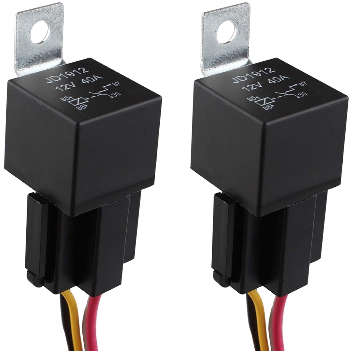2 pezzi 12V 40A Relè Universale con Imbracatura di Socket, SPST 4 Pin 4 Contatti Relè Relay Relay per Car Camion - ShopVlot