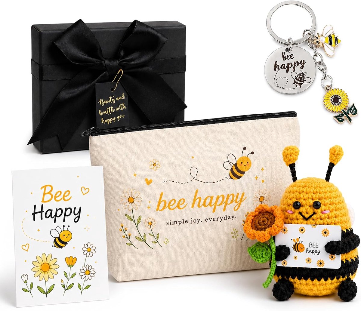 Bee Happy Birthday cadeaus voor vrouwen, inspirerende cadeauset - ShopVlot
