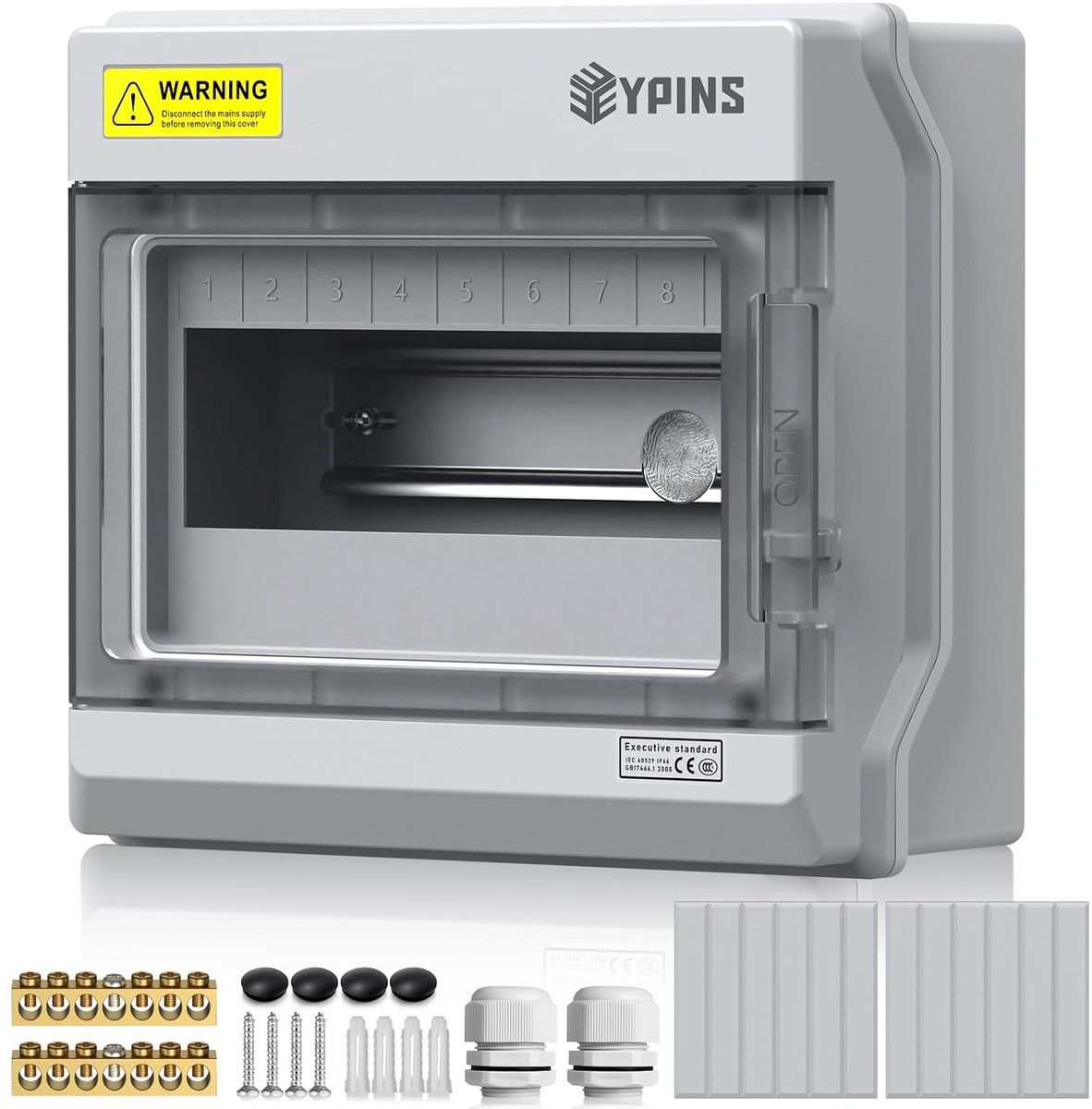 EYPINS Electric Case with 9 Modules IP65 Indoor Outdoor with 2 Cable Glands, M32.2 Copper Rods, Pump Mounting Kit Barn - ShopVlot