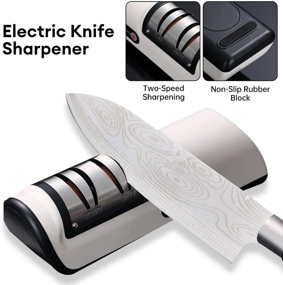 USB Rechargeable Electric Knife Sharpener Automatic Adjustable Electric Knife Sharpener Fast Grinding Kitchen Tools - ShopVlot