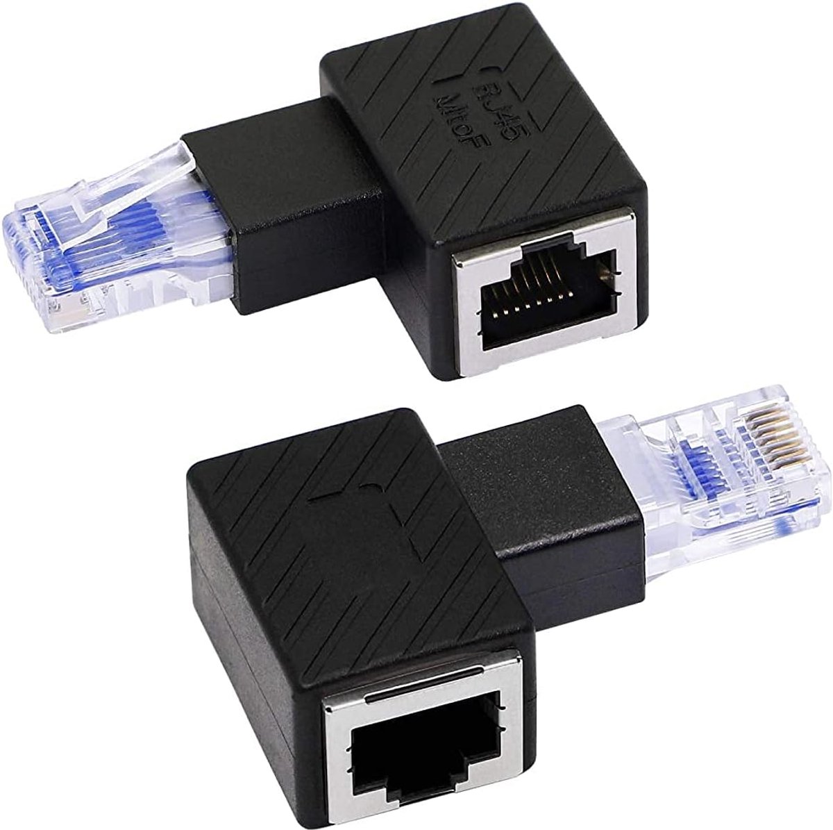 Ethernet Adapter, Right Angle, Ethernet 90 Degree, RJ45 Male to Female, Cat6 LAN Network Connector for Computers - ShopVlot