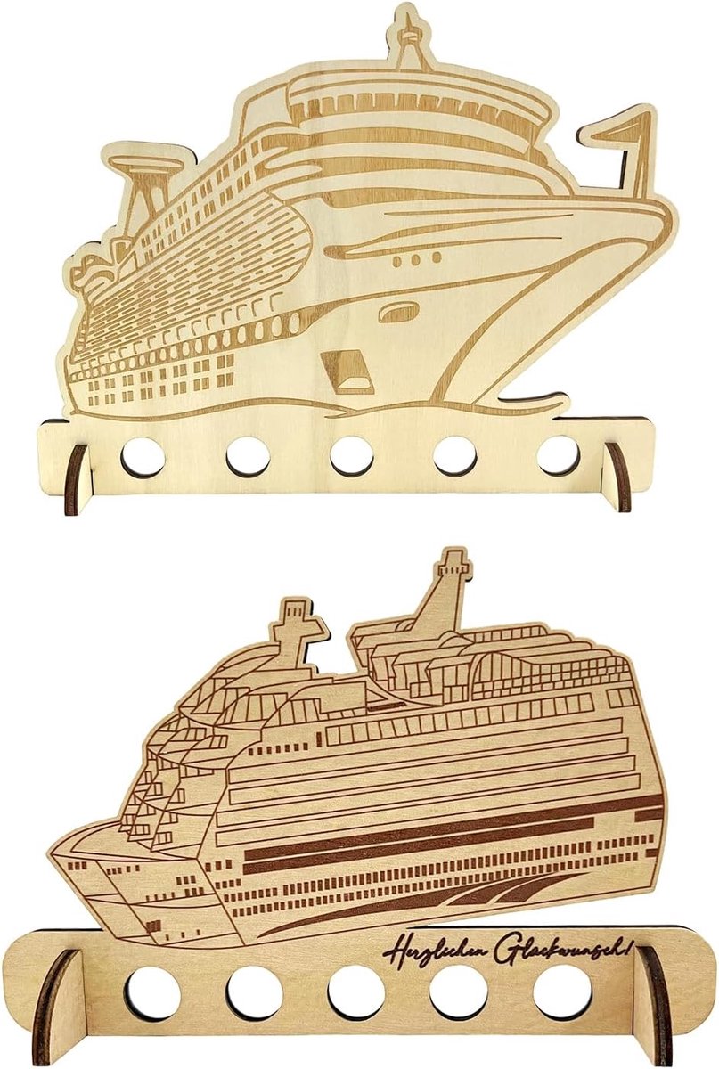 2 Wooden Cruise Ship Models, Wooden Ornaments For Saving Money, Sailing Cruise Ship Gifts, Creative Birthday Gifts - ShopVlot