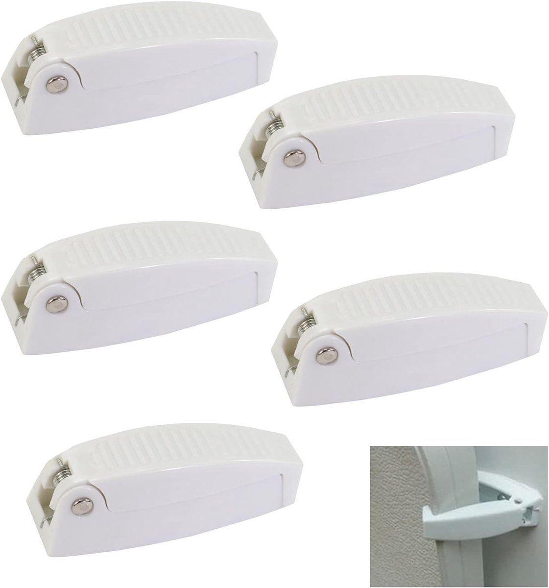 5pcs Plastic Locking for RV Door Plastic RV Door Lock White RV Plastic Luggage Door Catcher White RV Door Holder - ShopVlot