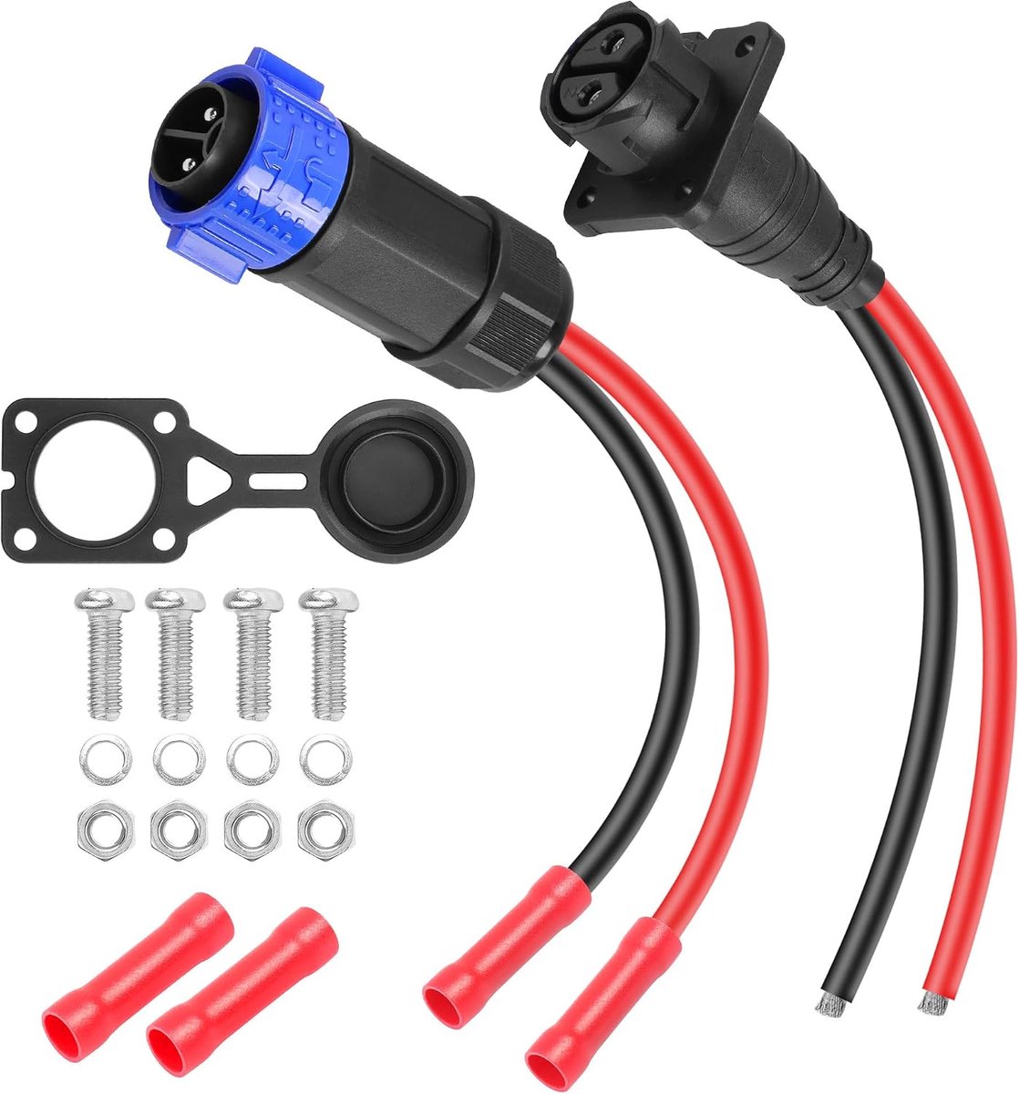CERRXIAN SCOT Trolling Motor Connector Quick Connection Kit 2-Pin 12/24/36/48V for Seaboat Tow Motor Kayak - ShopVlot