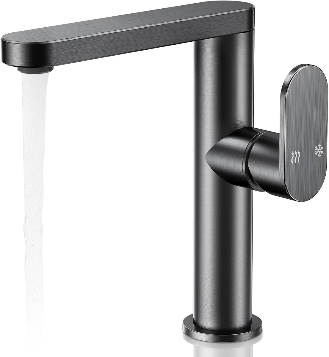 Basin Mixer Tap, Space Aluminum Bathroom Sink Tap with Dual Hot and Cold Control, Modern Swivel Basin Taps with G1/2'' - ShopVlot