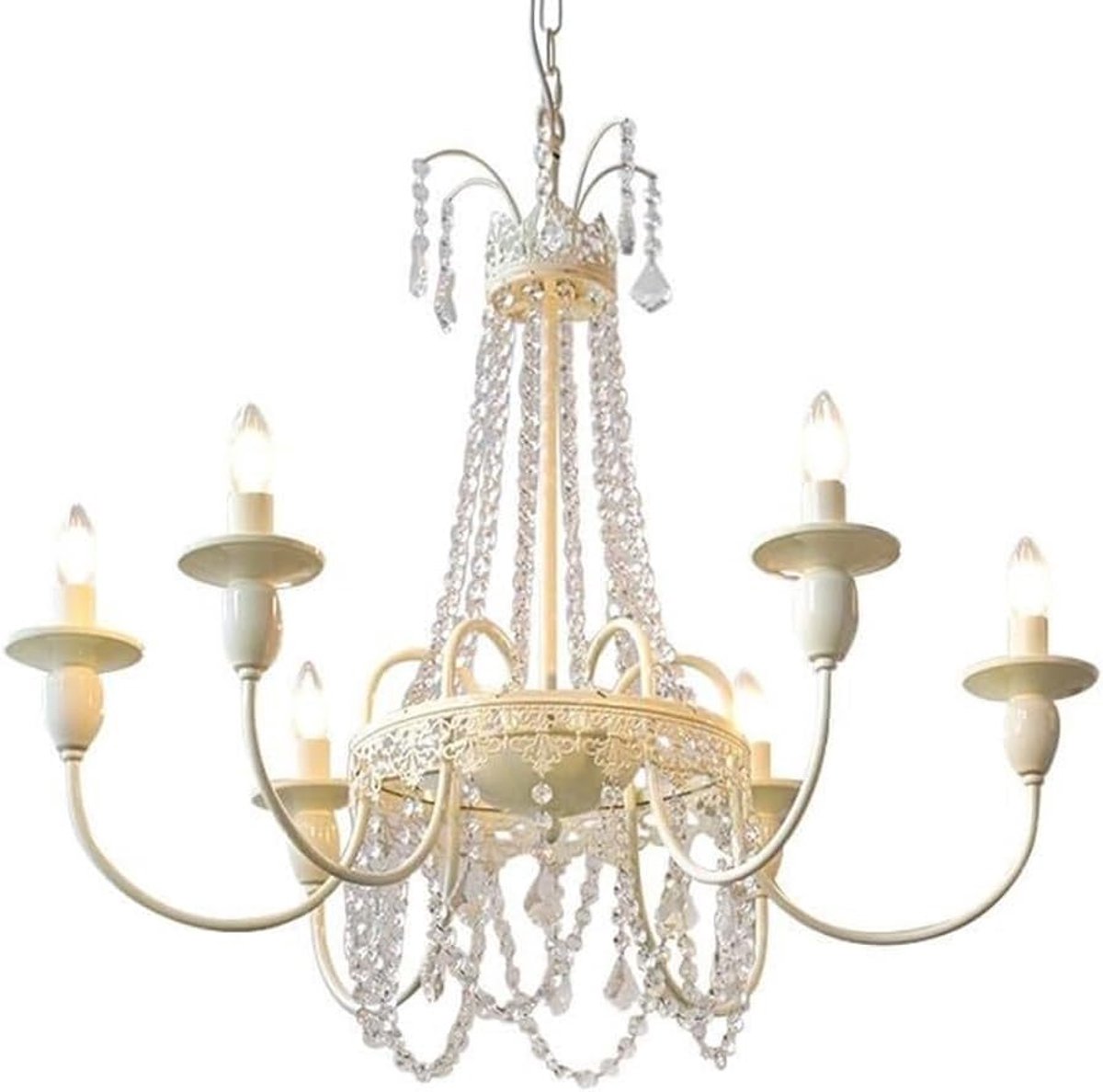 Crystal Pendant Light Princess Bedroom Pendant Light Vintage Candle Rustic Style Living Room Dining Room Light - ShopVlot