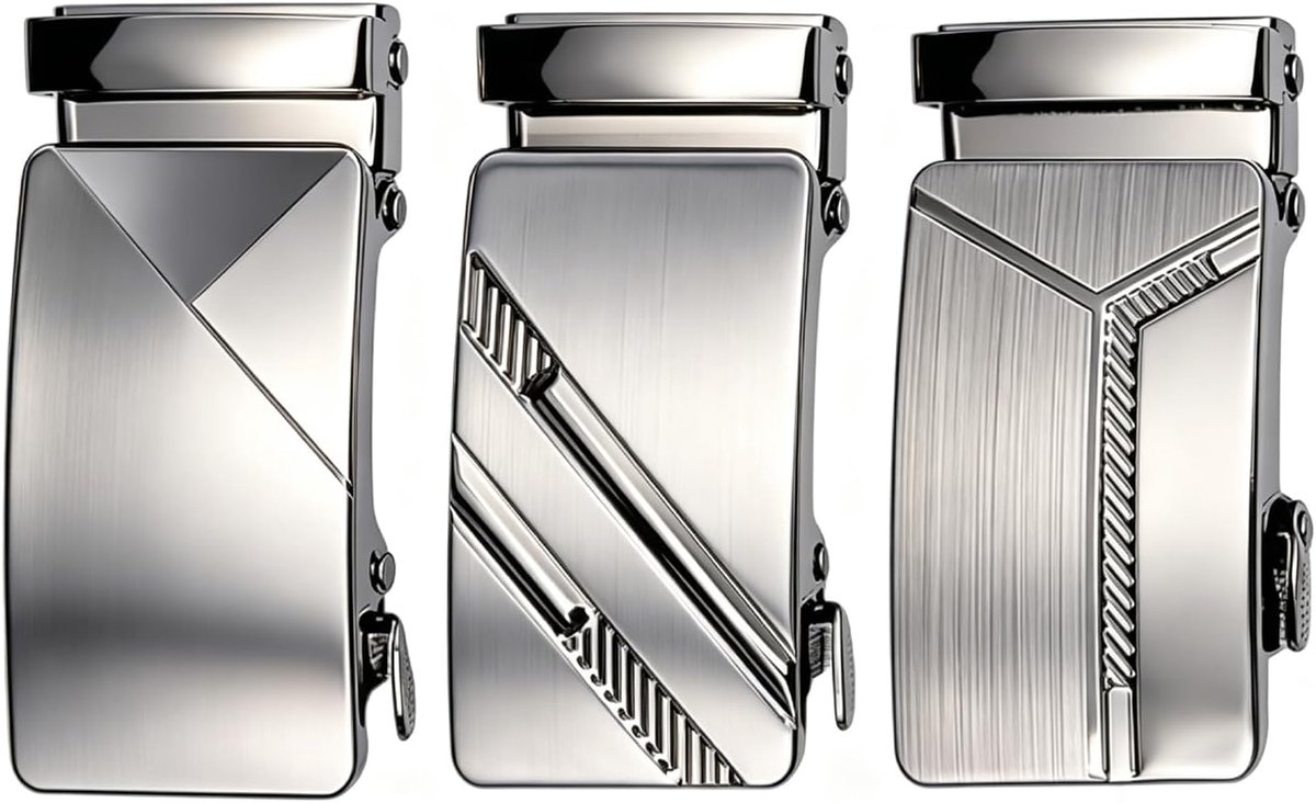 TINA.WIN 3 Set Automatic Belt Buckle Men Without Holes Metal Buckles for 40mm Belt, Adjustable and Modern Design - ShopVlot