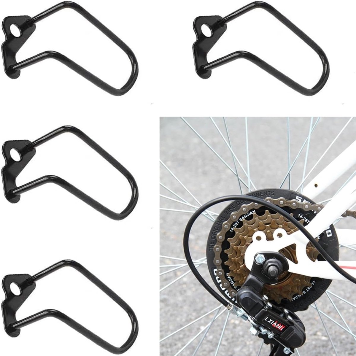 Fietsversnellingsbescherming set van 4 - Achterwiel bescherming - Kettingbeschermer - Verminder dure reparaties - ShopVlot
