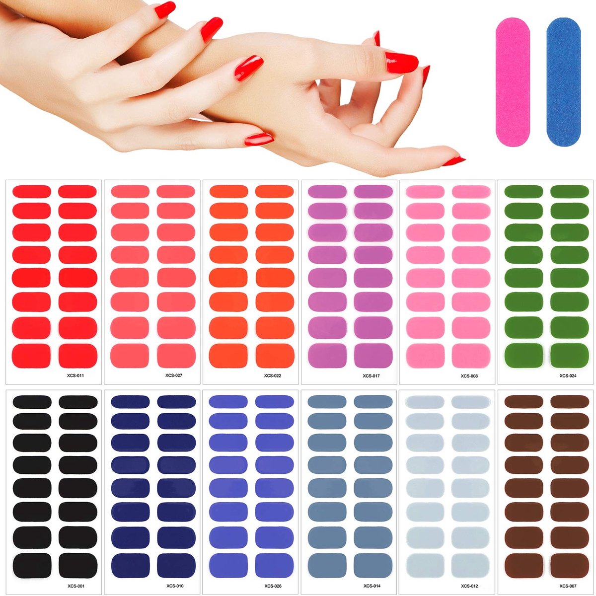 Solidchoice - Set van 12 Zelfklevende Nagel Stickers