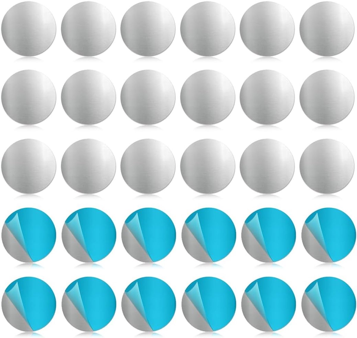 Metaalplaten zelfklevend 30 stuks - Dunne ronde metalen platen - Sterke hechting - Ideaal voor magnetische houders - ShopVlot