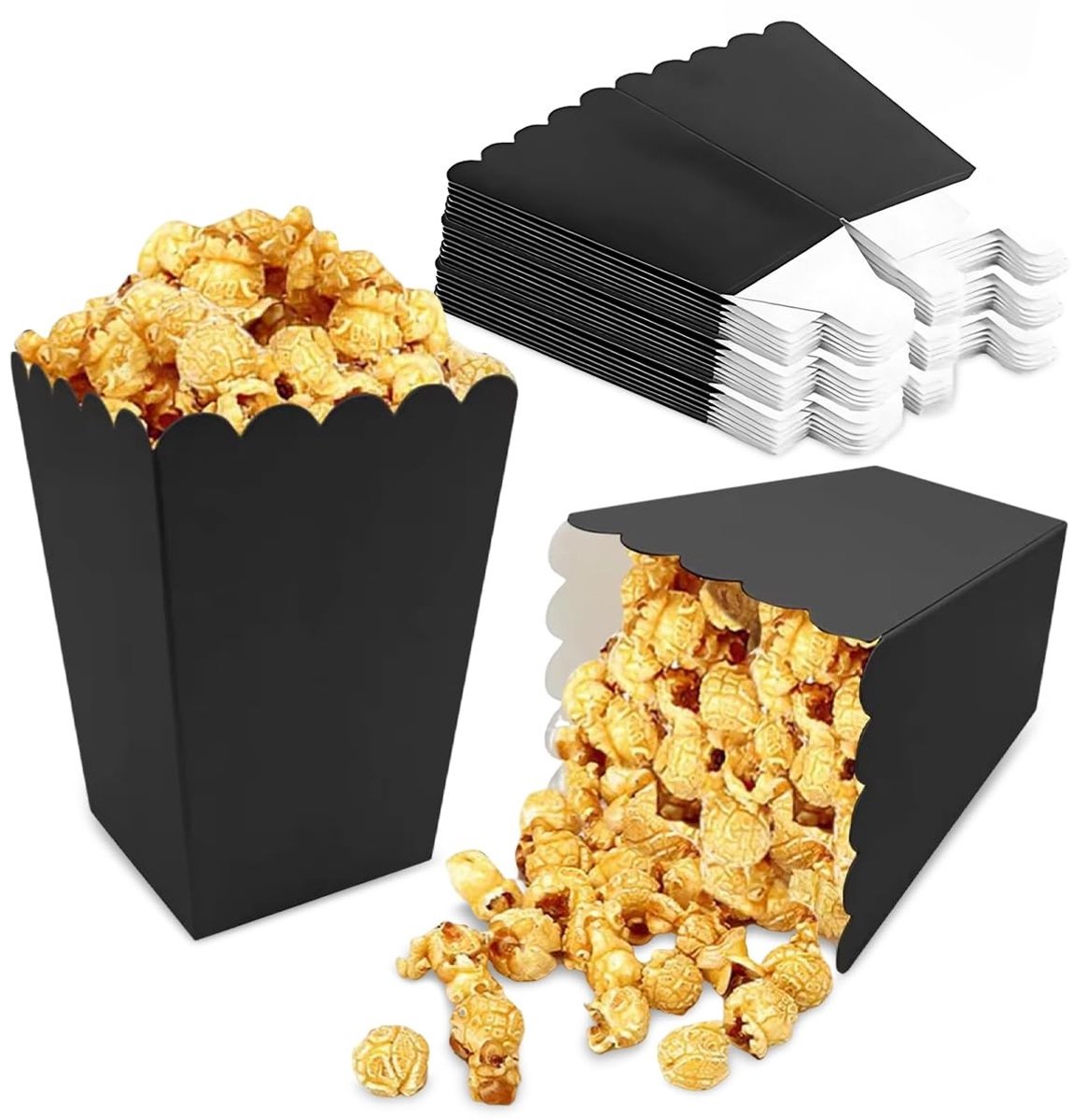 Solidchoice - 24 Stuks Retro Popcorn Dozen voor Feestjes en Filmavonden