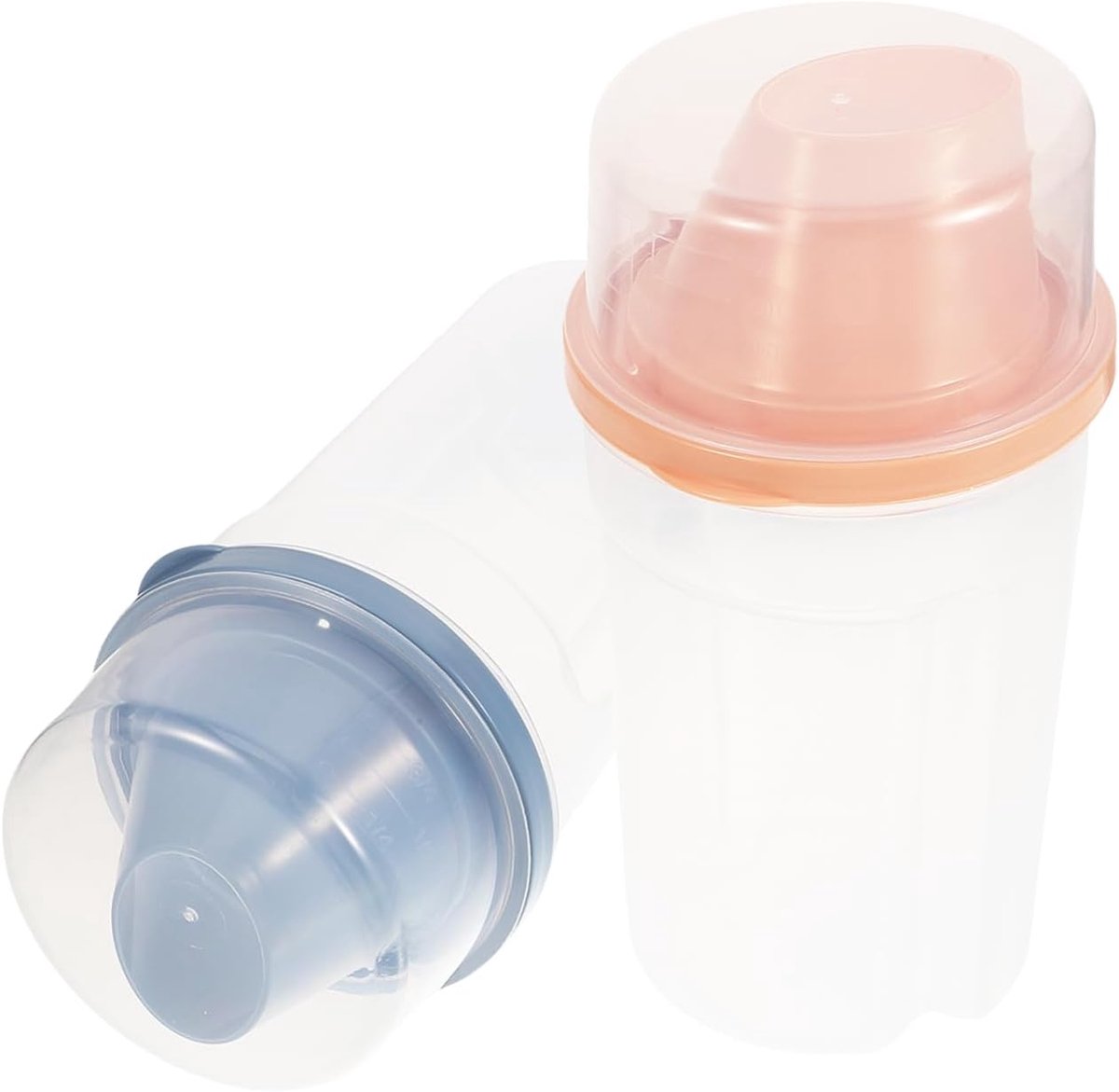 KZQ 2-delige luchtdichte opslagpot voor granen en droge voeding - Multifunctionele container voor keuken en kamer - 9,5x20,5 cm PP organizer met vocht- en stofbescherming - Oranje en blauw