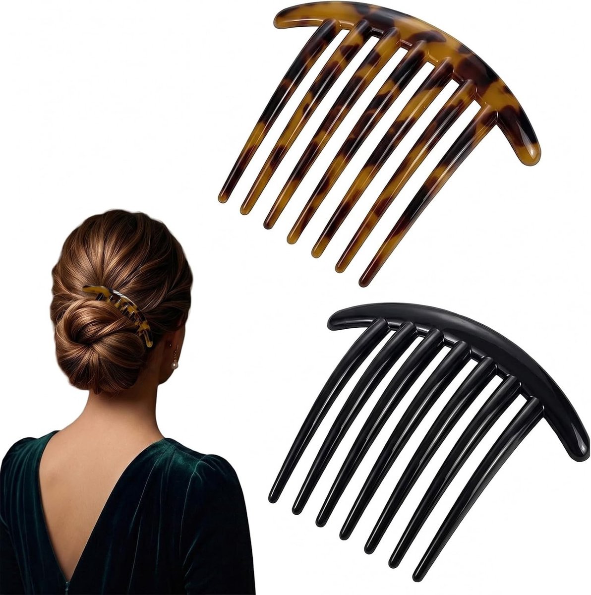 Haarkam Set - Eenvoudige Stijl - 7 Tanden - Duurzaam Harsmateriaal - Voor Vrouwen en Meisjes