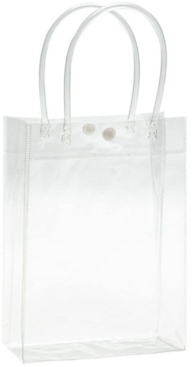 **Allecto Plus - Doorzichtige Geschenkzakken met Handvat - Herbruikbaar - Transparante PVC Cadeauverpakking - 12 Stuks - Voor Bruiloften en Babyshowers - 10x8x3 cm**