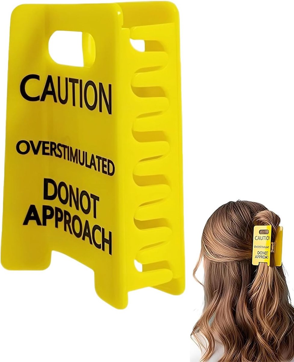 Haarspeld met Caution - Geel - Innovatieve Grip - Ideaal voor Feestjes - ShopVlot