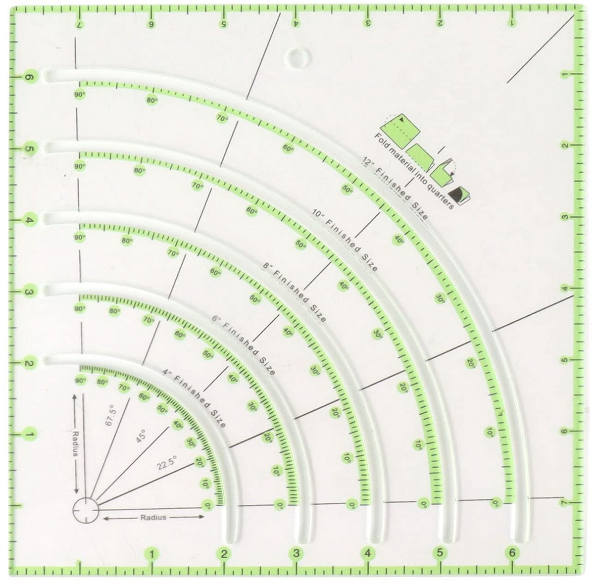 Solidchoice - Acryl Quilting Ruler van 8 Inch voor Precisie Snijden