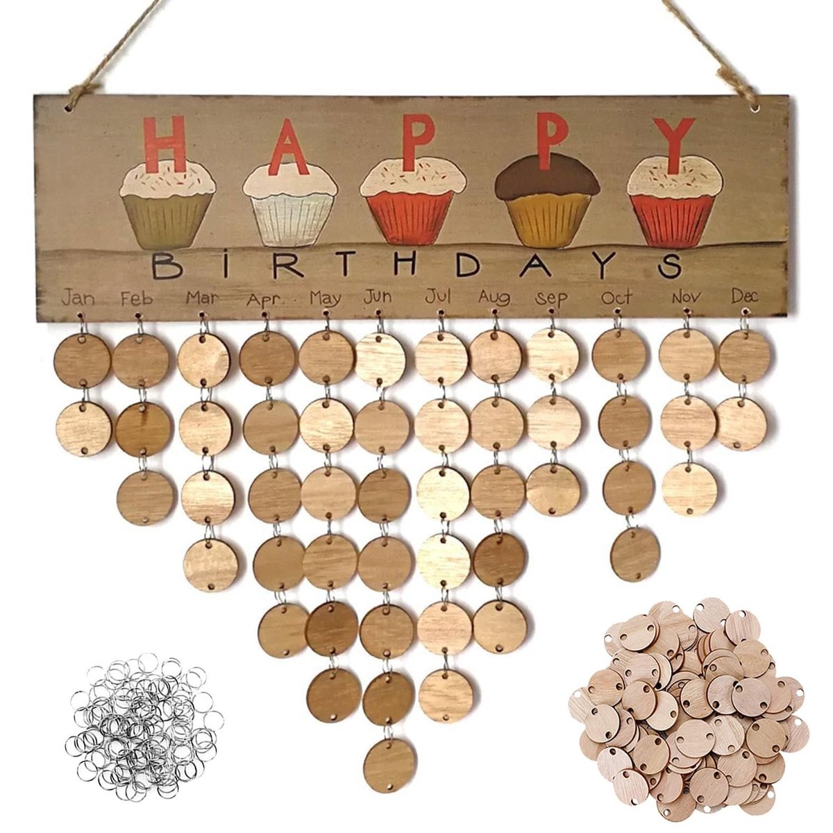 Solidchoice - Houten Wandkalender voor Herinneringen en Decoratie