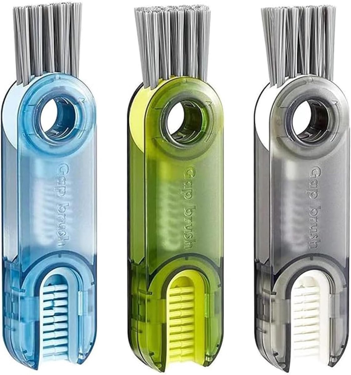 3-in-1 multifunctionele schoonmaakborstel - compact - 3 kleuren - ideaal voor het reinigen van drinkbekers - ShopVlot
