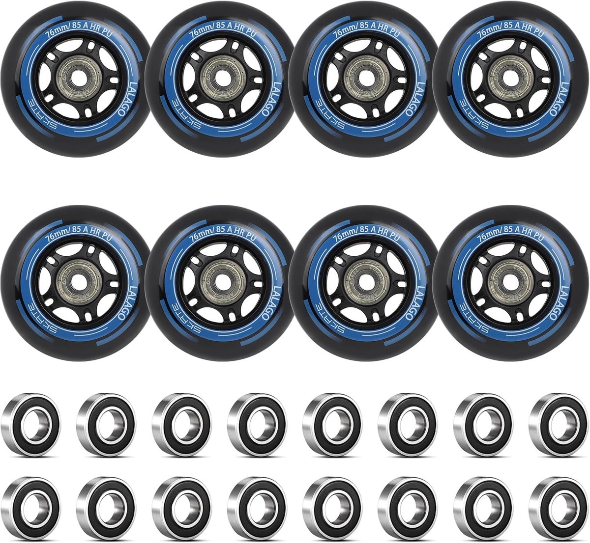 Solidchoice - Set van 8 Inline Skate Wielen met ABEC 9 Lagers