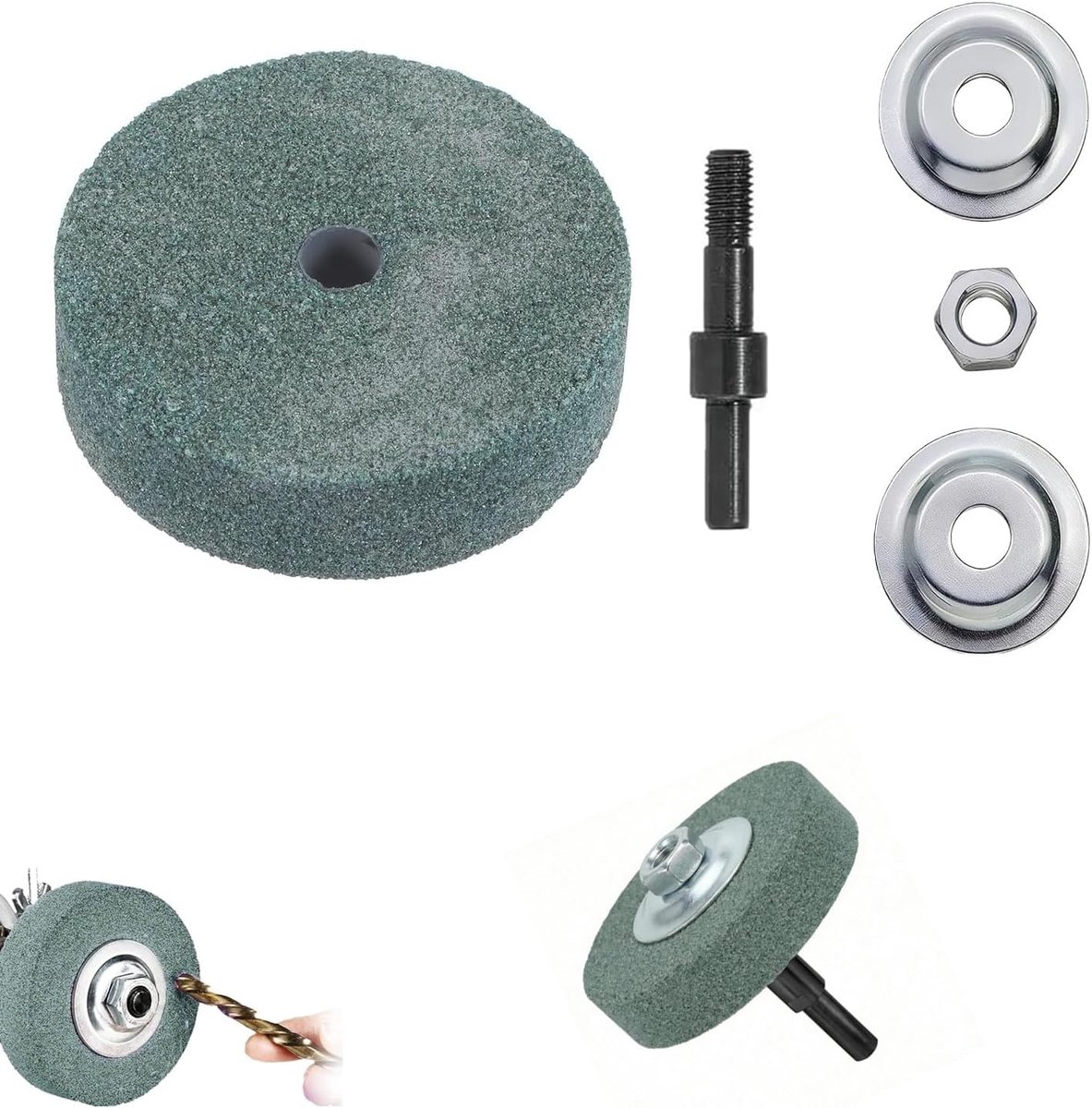 Slijpsteen 100-grit - 70mm diameter - geschikt voor metaalbewerking - ideaal voor DIY-projecten - ShopVlot