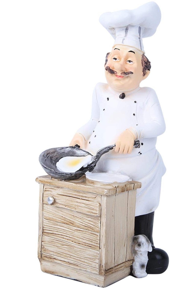Solidchoice - 3D Houten Chef Beeldjes voor Keuken Decoratie
