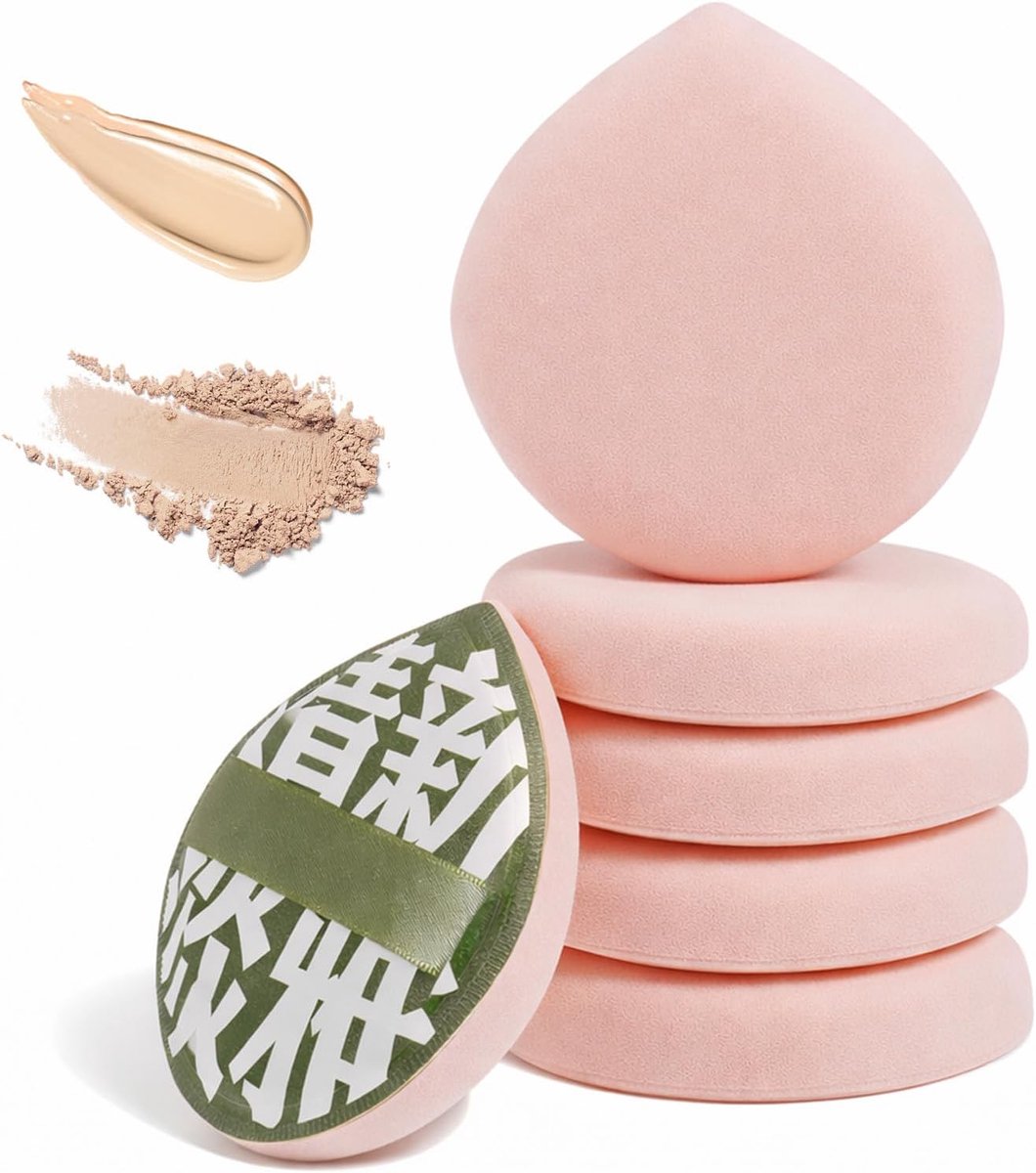 Make-upsponzen voor foundation - herbruikbare beautyspons - huidvriendelijk materiaal - voor een natuurlijke look - ShopVlot