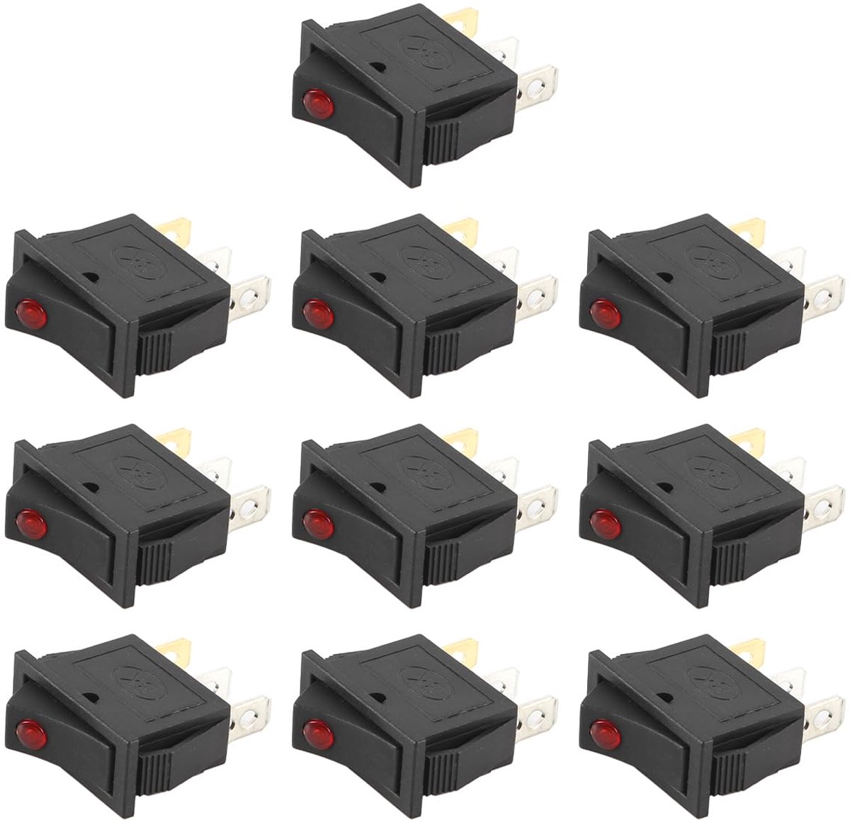Tuimelschakelaar KCD3 3-pins - 2 standen - rood licht - voor elektrische apparaten - ShopVlot