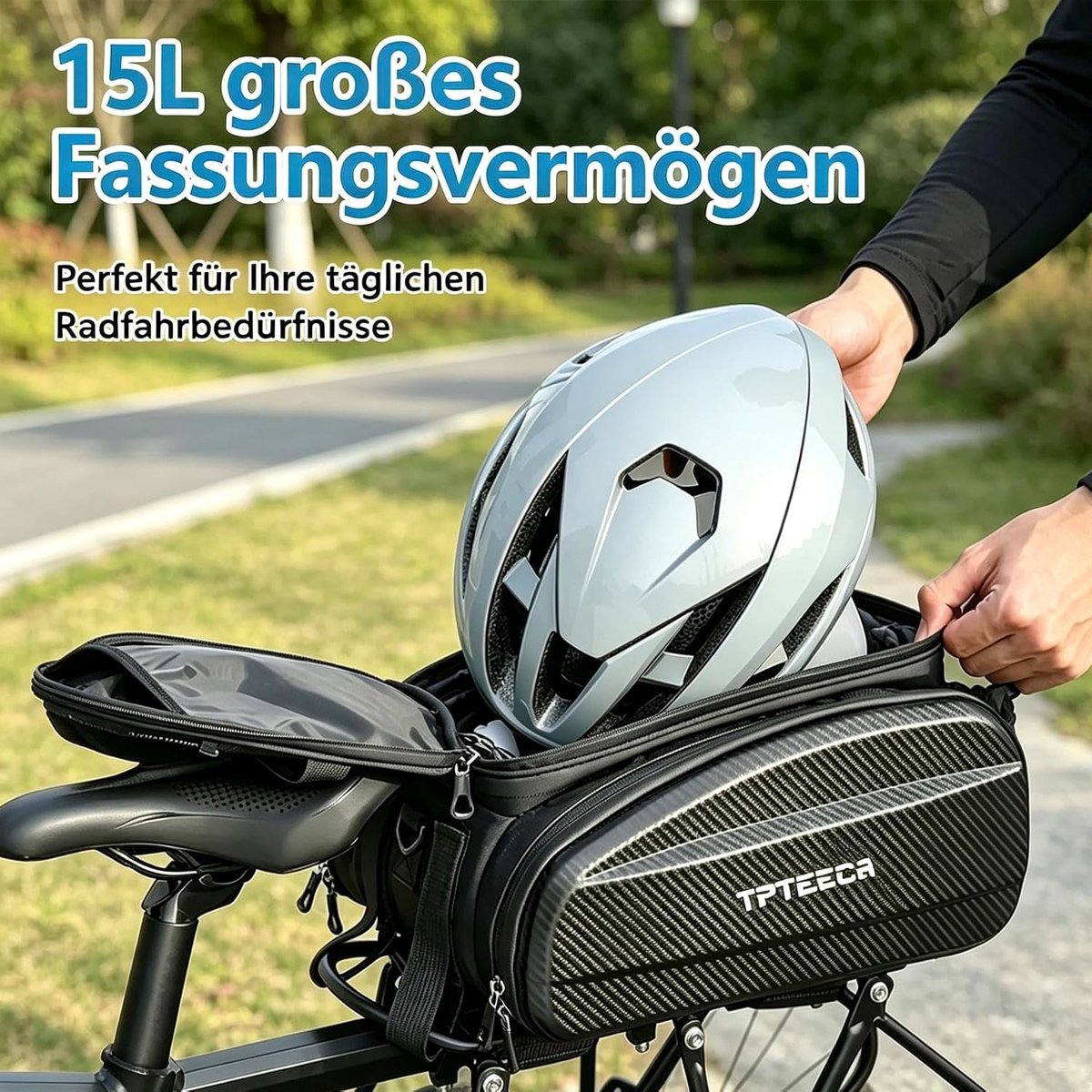 Fietstas voor Bagagedrager - Zwart - 31 x 19 x 15 cm - Waterdichte EVA Fietstas met Schouderriem - Voor Fietstochten en Dagelijks Gebruik
